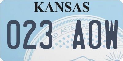 KS license plate 023AOW