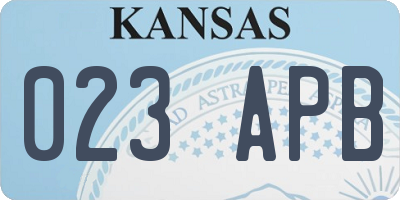 KS license plate 023APB