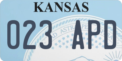 KS license plate 023APD