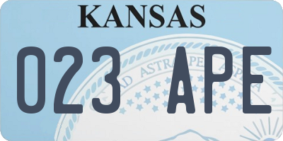 KS license plate 023APE