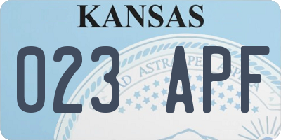 KS license plate 023APF