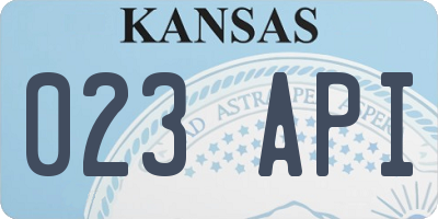 KS license plate 023API
