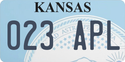 KS license plate 023APL