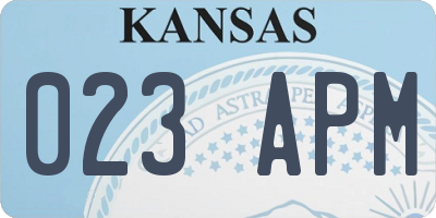 KS license plate 023APM