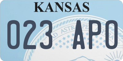 KS license plate 023APO