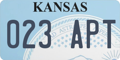 KS license plate 023APT