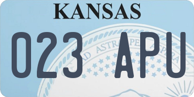 KS license plate 023APU