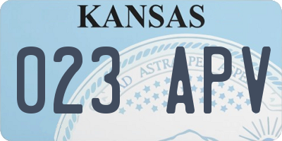 KS license plate 023APV
