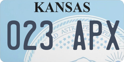 KS license plate 023APX