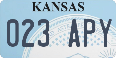 KS license plate 023APY