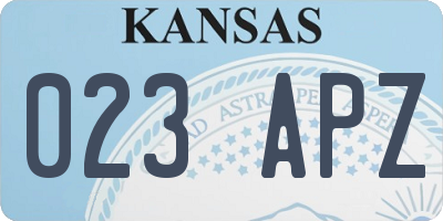 KS license plate 023APZ