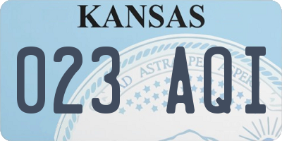 KS license plate 023AQI