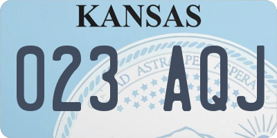 KS license plate 023AQJ