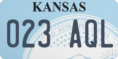 KS license plate 023AQL