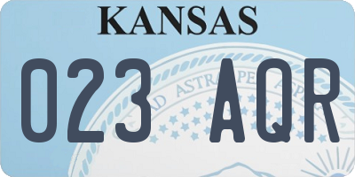 KS license plate 023AQR