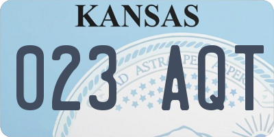 KS license plate 023AQT