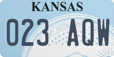 KS license plate 023AQW