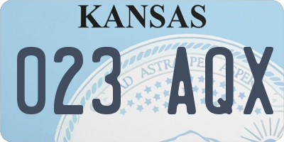 KS license plate 023AQX