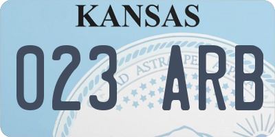 KS license plate 023ARB
