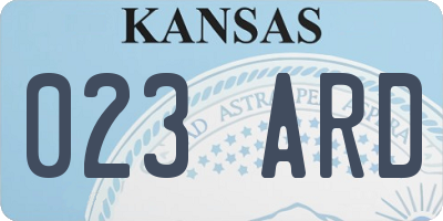 KS license plate 023ARD