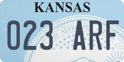 KS license plate 023ARF