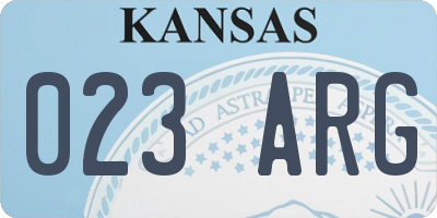 KS license plate 023ARG