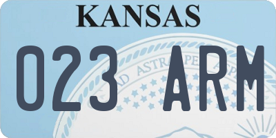 KS license plate 023ARM