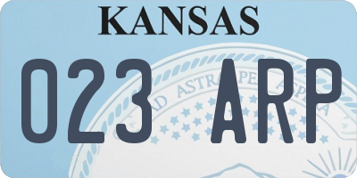 KS license plate 023ARP