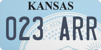 KS license plate 023ARR