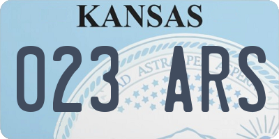 KS license plate 023ARS
