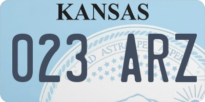 KS license plate 023ARZ