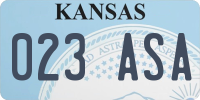KS license plate 023ASA