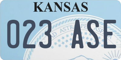 KS license plate 023ASE