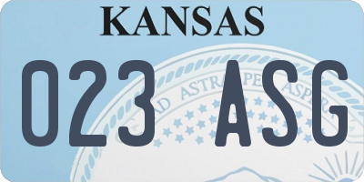 KS license plate 023ASG