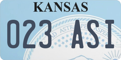 KS license plate 023ASI