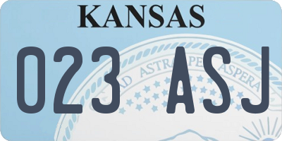 KS license plate 023ASJ