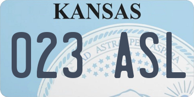 KS license plate 023ASL