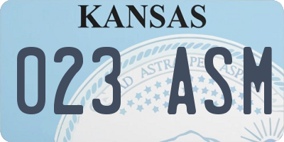 KS license plate 023ASM