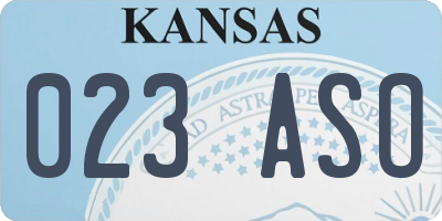 KS license plate 023ASO