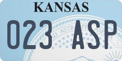 KS license plate 023ASP