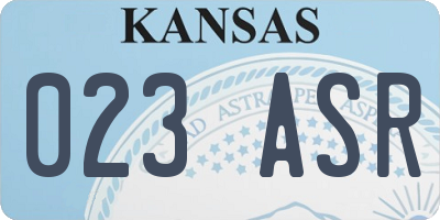 KS license plate 023ASR