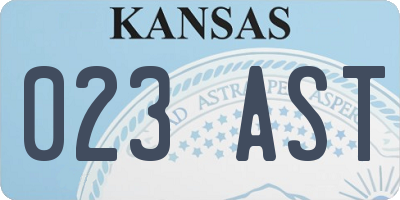 KS license plate 023AST