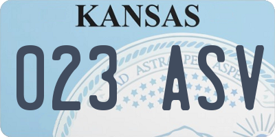 KS license plate 023ASV