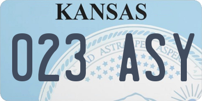KS license plate 023ASY