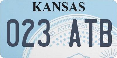 KS license plate 023ATB