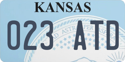 KS license plate 023ATD