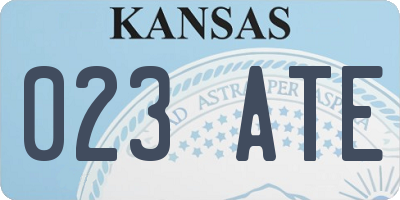 KS license plate 023ATE