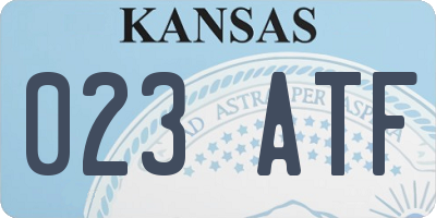 KS license plate 023ATF