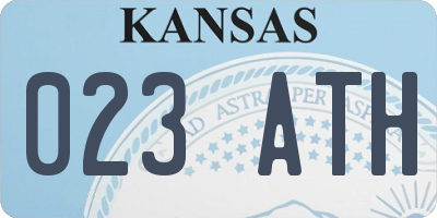 KS license plate 023ATH