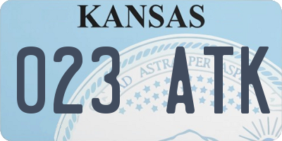 KS license plate 023ATK